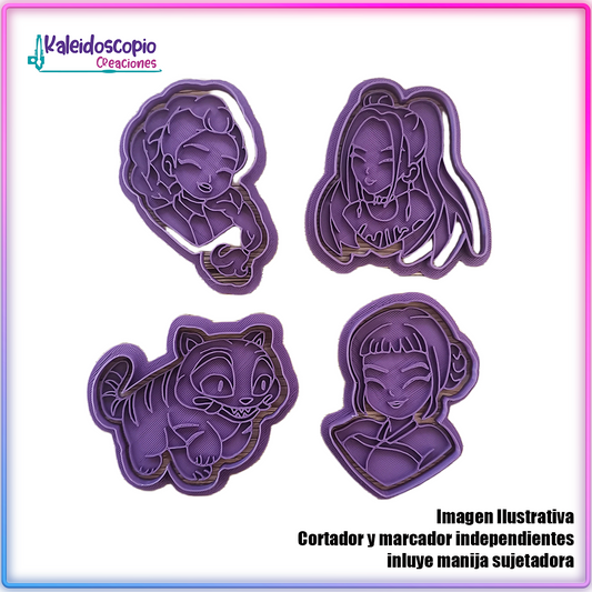 Pack Guerreras del Kpop Cortador para galletas