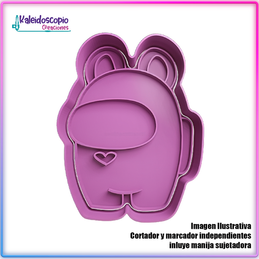 Among Us Conejo de Pascua 3 - Cortador de Galletas y Fondant