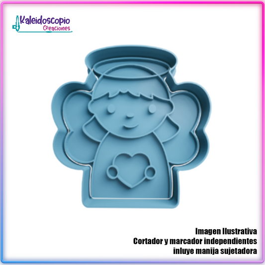 Angel con corazon Cortador para galletas y fondant