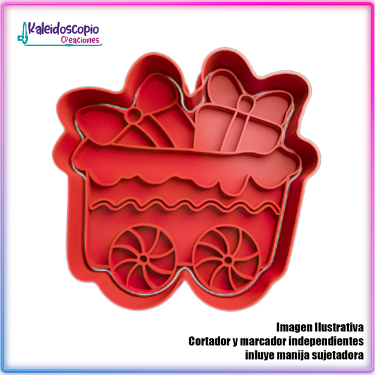 Bagon con Regalos de Navidad - Cortador de Galletas y Fondant