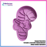 Baston de Dulce con Moño 2 - Cortador de Galletas y Fondant Baston de Dulce con Moño 2 - Cortador de Galletas y Fondant