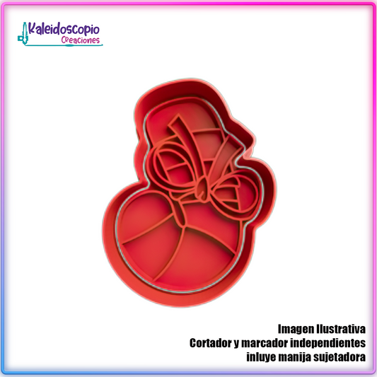 Baston de Dulce con Moño - Cortador de Galletas y Fondant