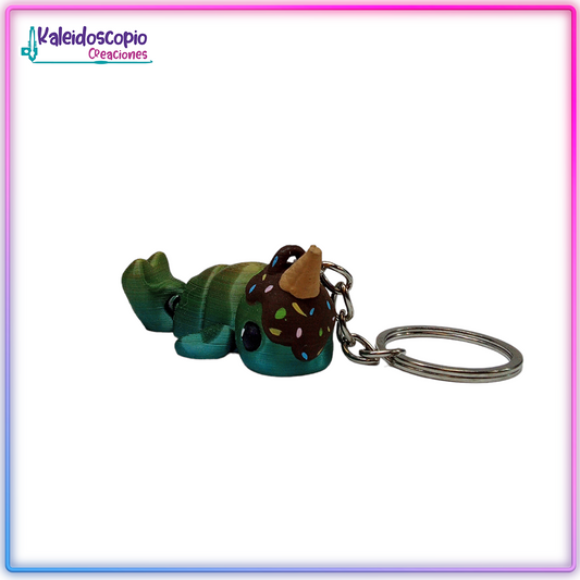 Beluga Cuerno Helado Multicolor Llavero - Flexy