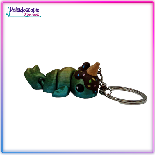 Beluga Cuerno Helado Multicolor Llavero - Flexy