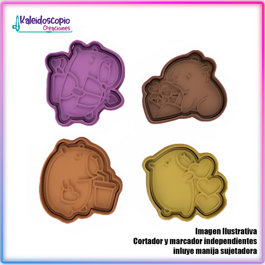Pack Capibara San Valentin Cortador para galletas
