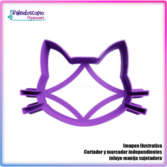 Gato Cabeza Silueta - Cortador de Galletas y Fondant
