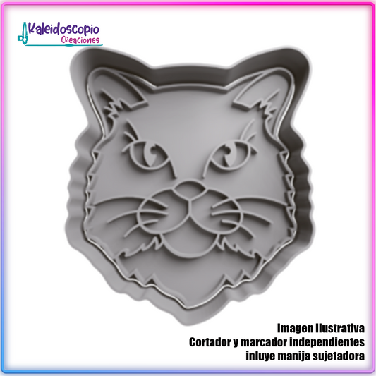 Cabeza de Gato Realista - Cortador de Galletas y Fondant