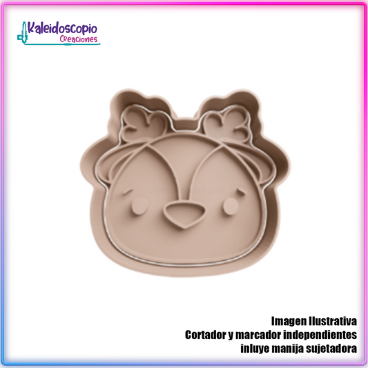 Cabeza de Reno Navidad Cortador de Galletas y Fondant