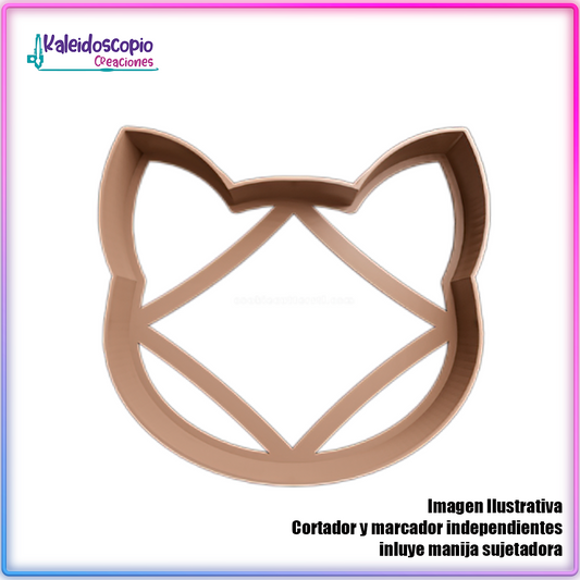 Cabeza de Gato Silueta 3 - Cortador de Galletas y Fondant