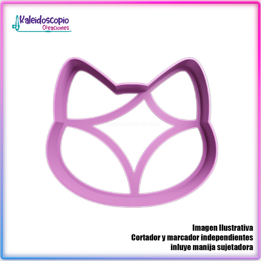Cabeza de Gato Silueta 4 - Cortador de Galletas y Fondant