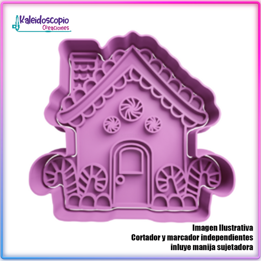 Casita de Dulce Navidad 3 - Cortador de Galletas y Fondant
