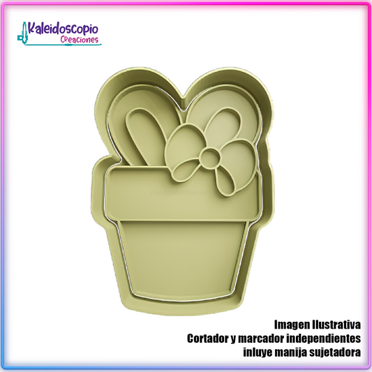 Conejo de Pascua Escondido en Maceta - Cortador de Galletas y Fondant