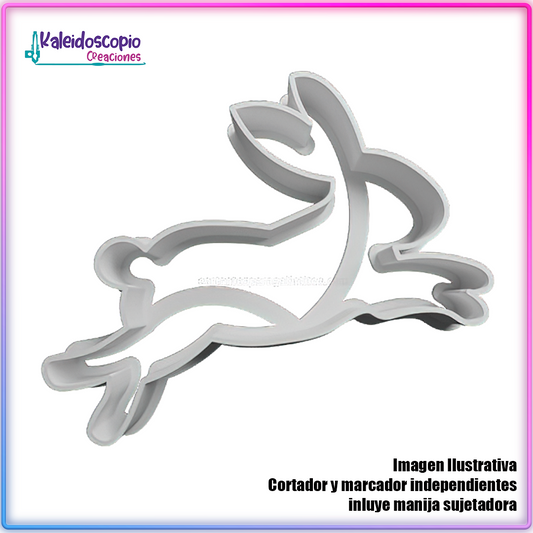 Conejo de Pascua Saltando Silueta - Cortador de Galletas y Fondant