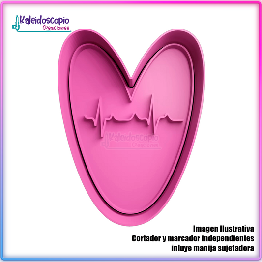 Corazon Electrocardiograma - Cortador para galletas y fondant