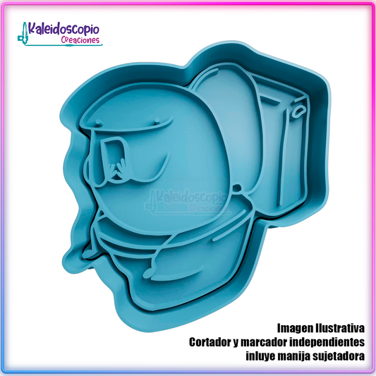 Deformito Papá en el baño - Cortador padíagalletas y fondant