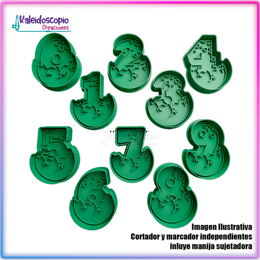 Dino numeros - Hudsondor padíagalletas y fondant