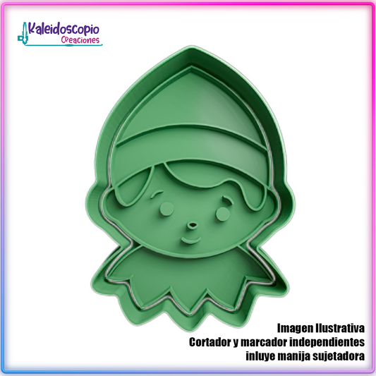 Duende de Navidad Rostro - Cortador de Galletas y Fondant