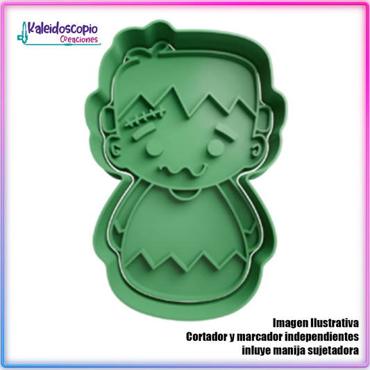 Frankenstein Mareado Hallowen Cortador de Galletas y Fondant