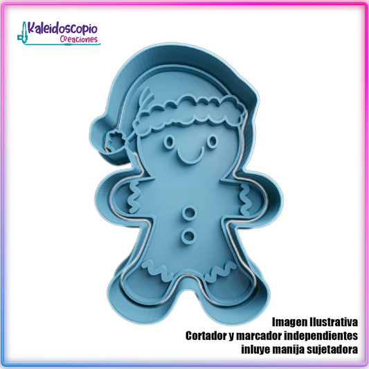 Niño de Jengibre con Gorro Feliz - Cortador de Galletas y Fondant