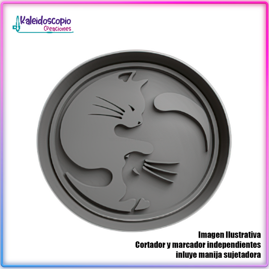 Yin Yang Gatitos - Cortador de Galletas y Fondant