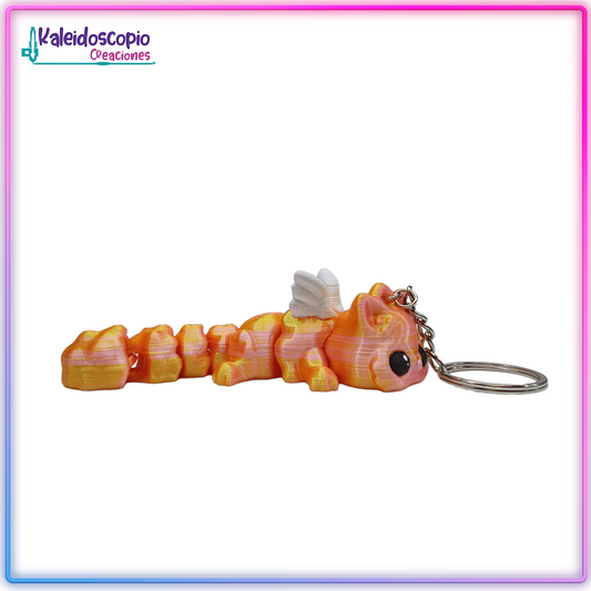 Gatito Alado Tornasol Llavero - Flexy