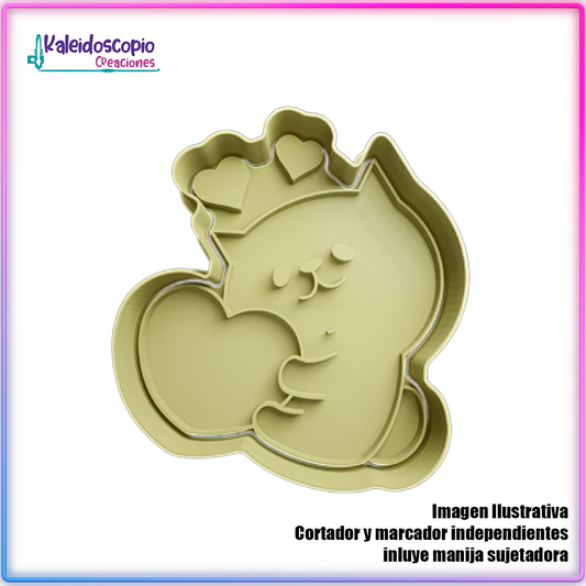 Gato con Corazon 2 - Cortador de Galletas y Fondant