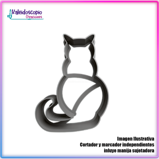 Gato de Espalda Silueta 2 - Cortador de Galletas y Fondant