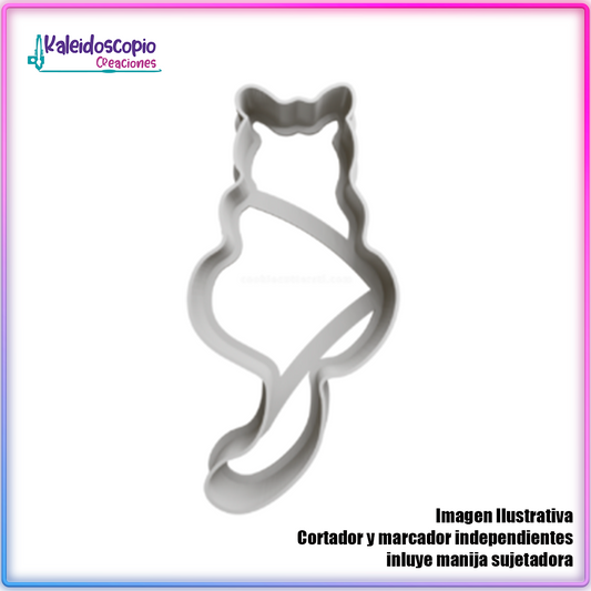 Gato de Espalda Silueta - Cortador de Galletas y Fondant