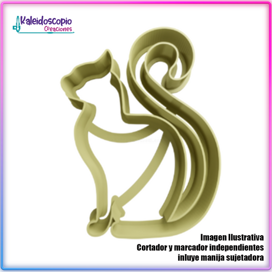 Gato Silueta 3 - Cortador de Galletas y Fondant