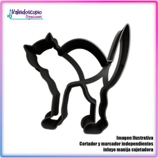 Gato Silueta 4 - Cortador de Galletas y Fondant