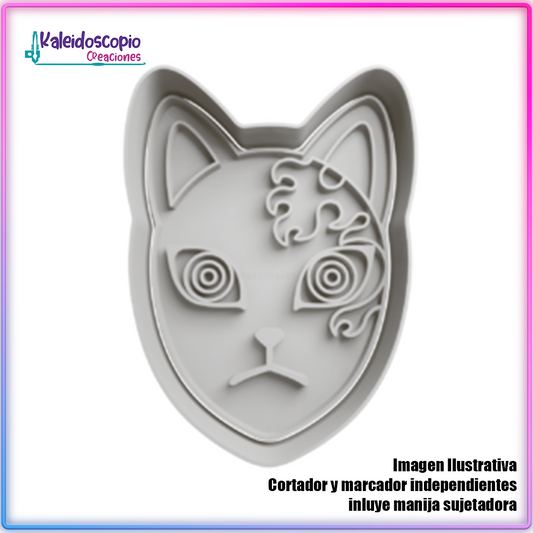 Mascara de Gato Tanjiro Cortador para Galletas y Fondant