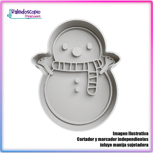 Muñeco de nieve chibi - Cortador de Galletas y Fondant