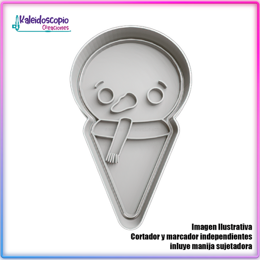 Muñeco de Nieve Pizza - Cortador de Galletas y Fondant