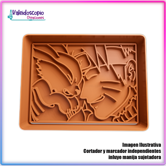 Naruto y Kurama Diorama - Cortador de Galletas y Fondant