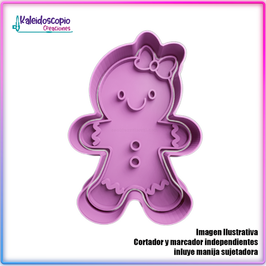 Niña de Jengibre Feliz - Cortador de Galletas y Fondant