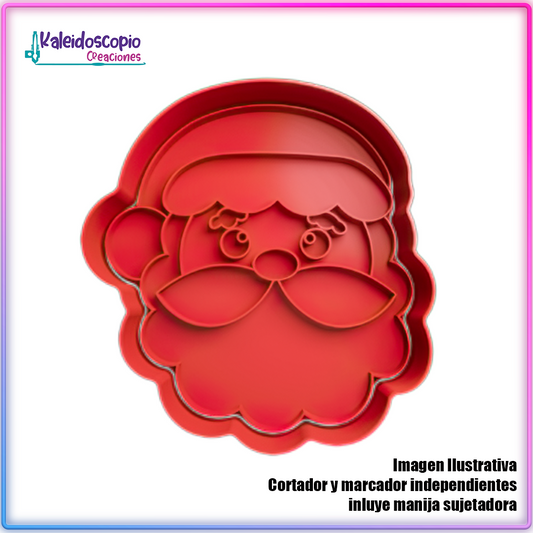 Papa Noel Rostro 3 - Cortador de Galletas y Fondant