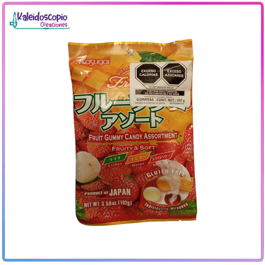 Kasugai Suika Gummy Sabor Mix Frutal 107g