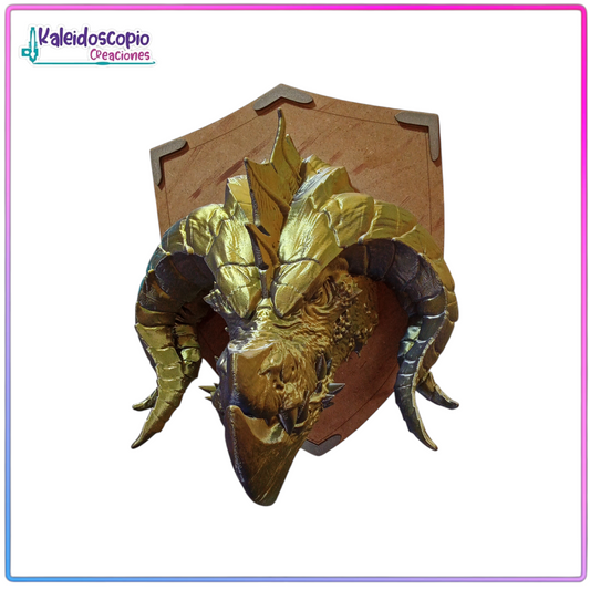 Cabeza de Dragón Cuernos Tornasol