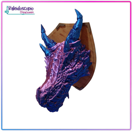Cabeza de Dragón Medieval Tornasol
