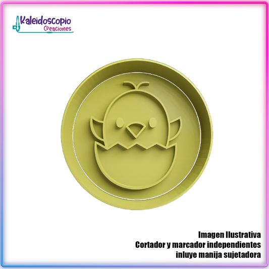 Pollito Saliendo de Huevo Contorno - Cortador de Galletas y Fondant