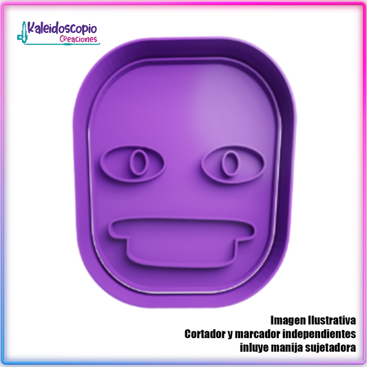 Hombre de Morado Cabeza Cortador de Galletas y Fondant
