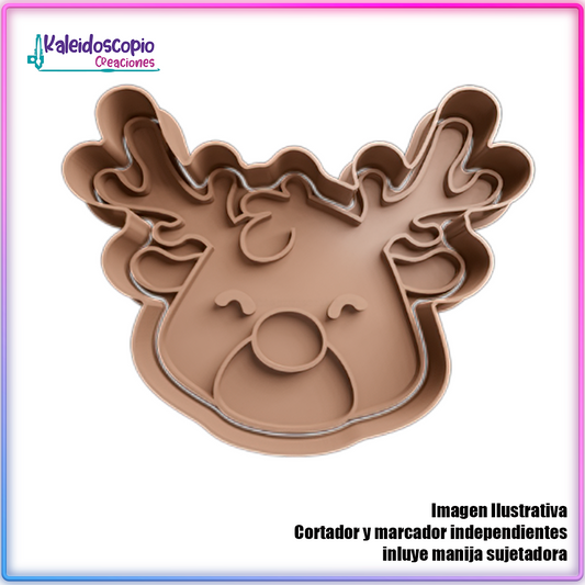 Reno Cabeza 2 - Cortador de Galletas y Fondant