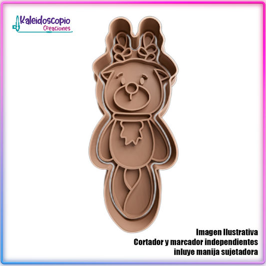 Reno Cuerpo Completo de Pie - Cortador de Galletas y Fondant