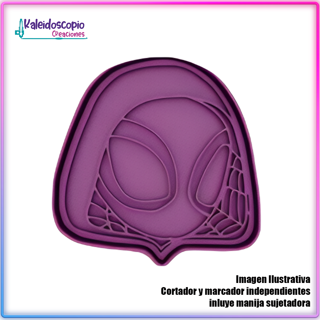 Spider Gwen Rostro Cortador de Galleta y Fondant Spider Gwen Rostro Cortador de Galleta y Fondant