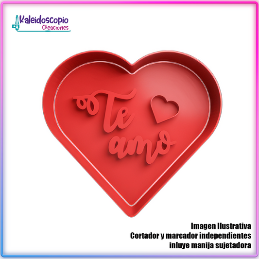 Corazon Te amo San Valentin - Cortador de Galletas y Fondant