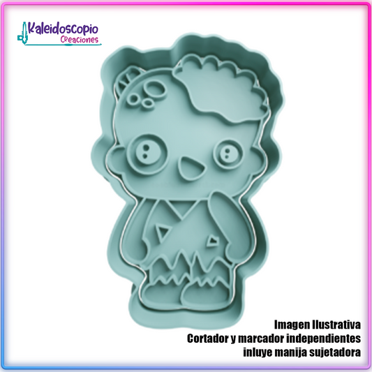 Zombie Feliz Hallowen Cortador de Galletas y Fondant