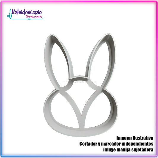 Cabeza Conejo de Pascuas Silueta - Cortador de Galletas y Fondant