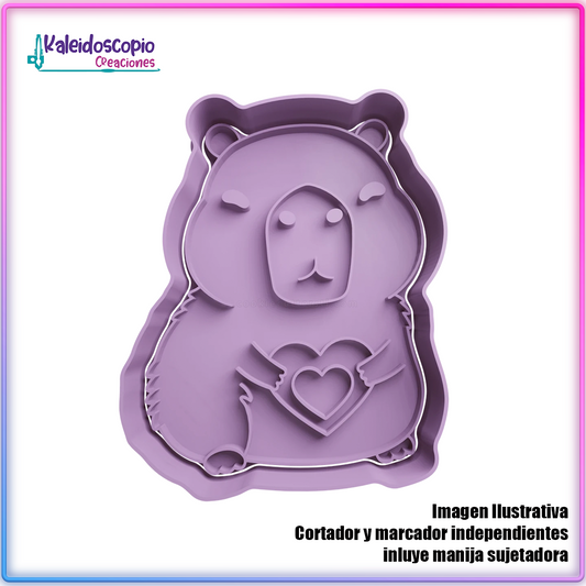 Capibara Corazon 3 Cortador para galletas
