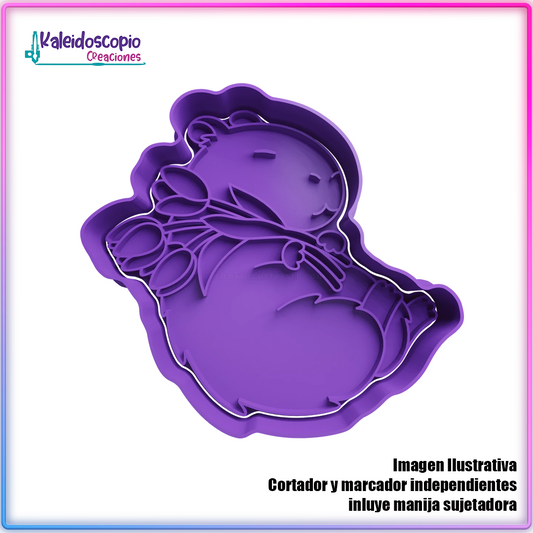 Capibara Ramo con Rosas Cortador para galletas