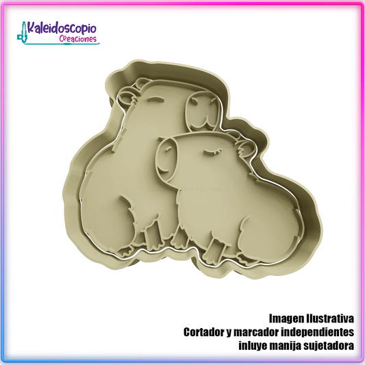 Capibara Pareja 2 Cortador para galletas